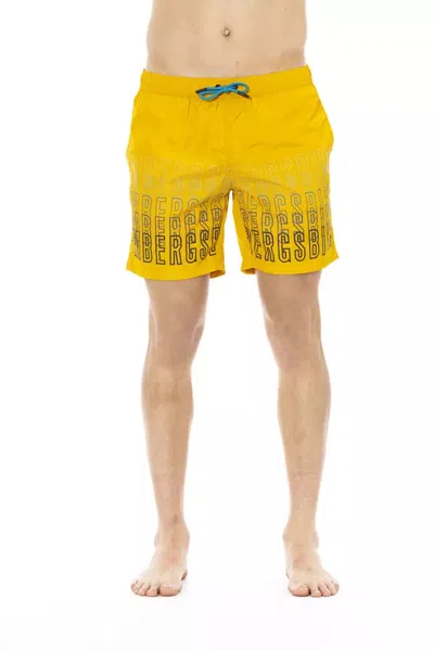 Bikkembergs Logo-print Drawstring Swim Shorts In Yellow