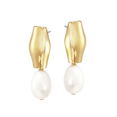 Biko Women's Amphora Pearl Studs - Gold
