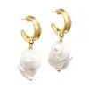 Biko Women's Barroco Pearl Hoops Gold In Gold