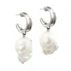 Biko Women's Barroco Pearl Hoops Silver In Silver
