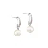 Biko Women's Bianca Pearl Huggies - Silver In Silver