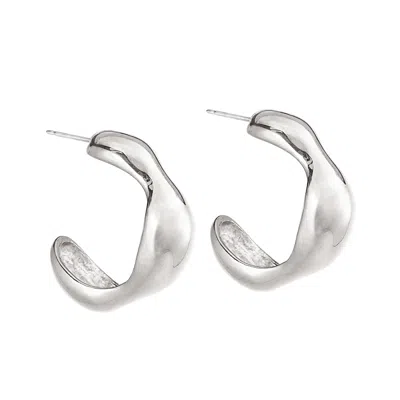 Biko Women's Contour Hoops - Silver
