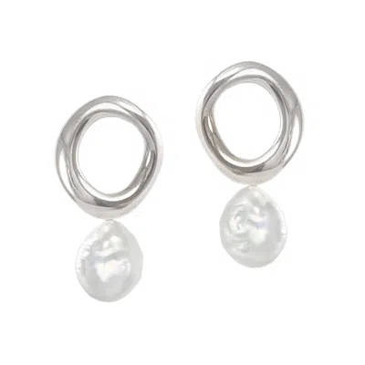 Biko Women's Cora Pearl Studs - Silver
