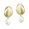 Biko Women's Galina Pearl Studs Gold In Gold