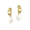 Biko Women's Mirage Pearl Studs - Gold In Gold