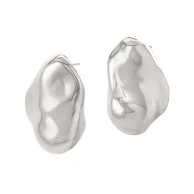 Biko Women's Molten Studs Silver