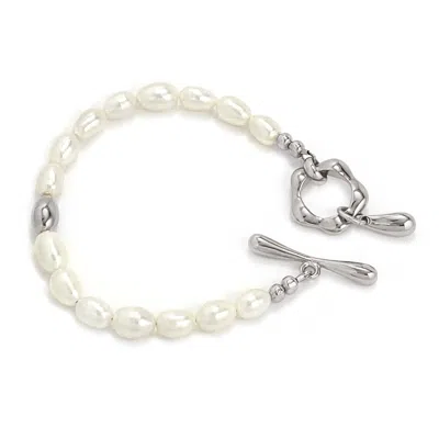 Biko Women's Muse Pearl Bracelet - Silver