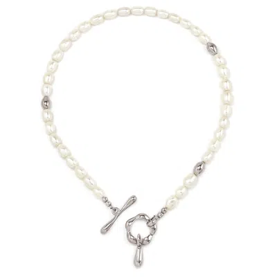 Biko Women's Muse Pearl Collar - Silver