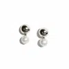Biko Women's Pearl Dot Studs - Silver In Silver