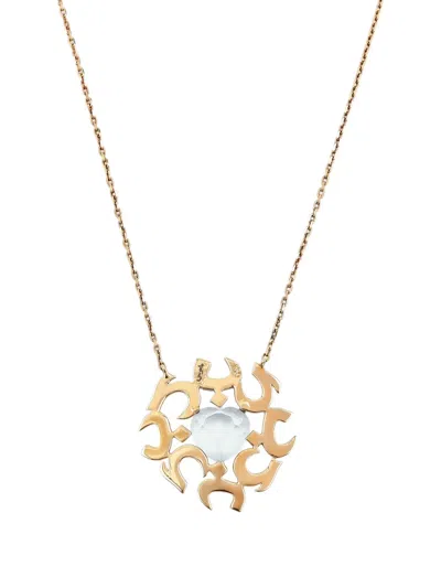 Bil Arabi Hobb Blue Topaz Pendant Necklace In Gold
