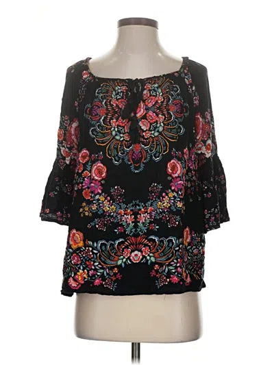 Pre-owned Bila 3/4 Sleeve Blouse In Black