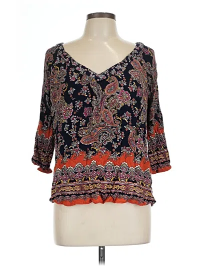 Pre-owned Bila 3/4 Sleeve Blouse In Black