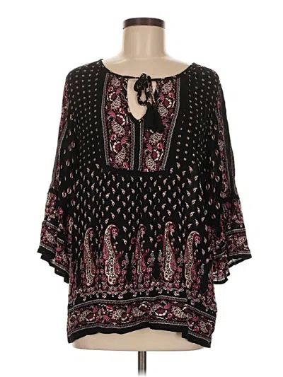 Pre-owned Bila 3/4 Sleeve Blouse In Black