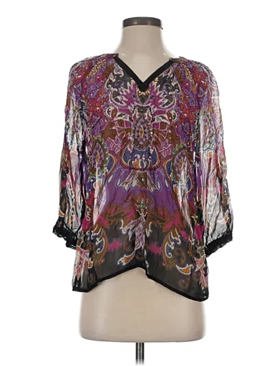 Pre-owned Bila 3/4 Sleeve Blouse In Purple