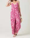 Bila77 Arnaz Jumpsuit In Bright Fuchsia In Multi