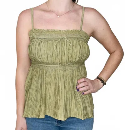 Bila77 Cast My Cares Spaghetti Strap Top In Putty Beige In Green