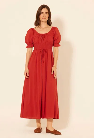 Bila77 Farlin Midi Dress In Moroccan In Red