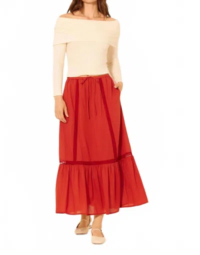 Bila77 Finch Maxi Skirt In Moroccan Red