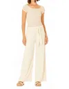 Bila77 Garnet Tie Front Pant In Whisper White In White