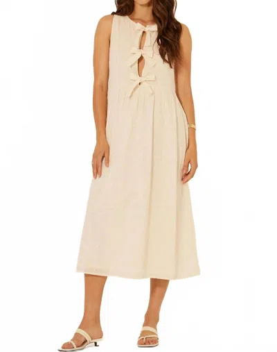 Bila77 Gibson Bow Midi Dress In Gardenia In Neutral