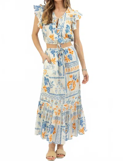 Bila77 Mesita Skirt Set In White Multi