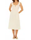 Bila77 Smocked Waist Midi Dress In Gardenia