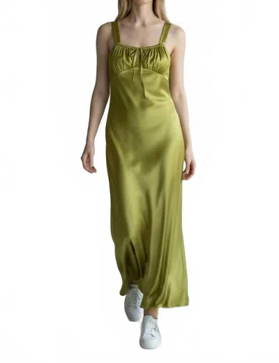Bila77 Winter Moss Dress In Chartreuse Or Lime Green