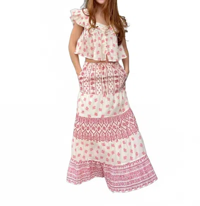 Bila77 Women's Lotus Maxi Skirt In Pink Pearl In Multi