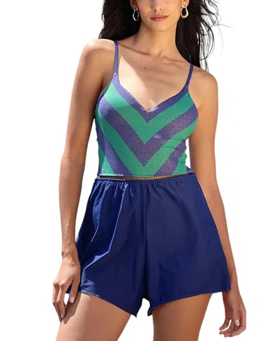Biliblond Arava Overall Onepiece Swimsuit In Blue
