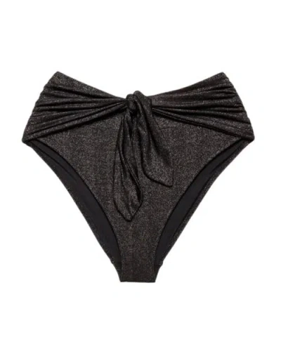 Biliblond Bikini Bottom Belto In Black Lurex