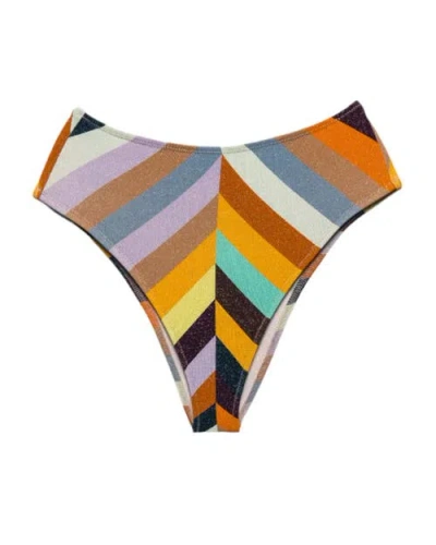 Biliblond Bikini Bottom Rocky 70's Strip Bikini Bottom Rocky 70's Stripes In Colorful Lurex