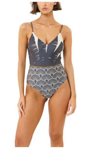 Biliblond Onepiece Arava Stripes In Gray