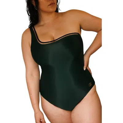Biliblond Onepiece Side Kim Reversible In Dark Green To Wine