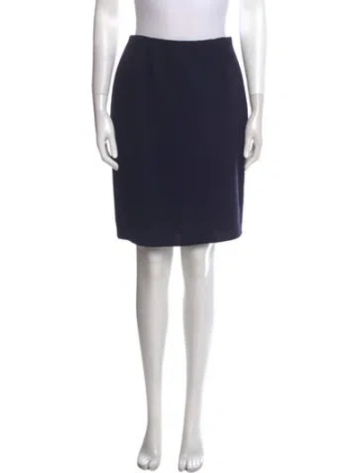 Pre-owned Bill Blass 1980's Knee-length Skirt In Blue