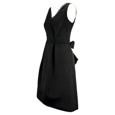 Pre-owned Bill Blass 1990s  Couture Black Bow Sleeveless Cocktail Dress Us8