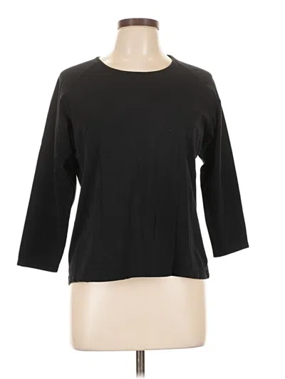 Pre-owned Bill Blass 3/4 Sleeve Top Black Boatneck Tops