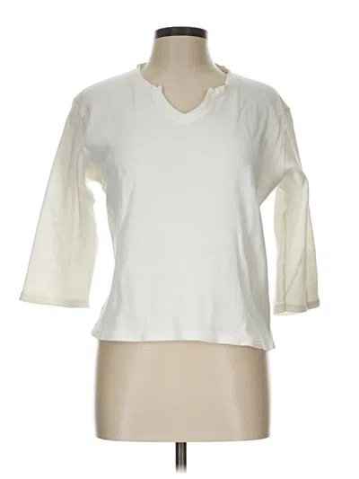 Pre-owned Bill Blass 3/4 Sleeve T-shirt In Ivory