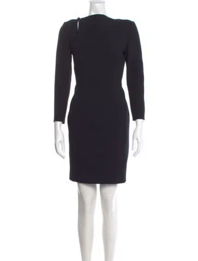 Pre-owned Bill Blass Bateau Neckline Mini Dress In Black