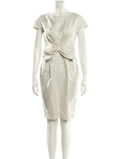 Pre-owned Bill Blass Bateau Neckline Mini Dress In Neutral