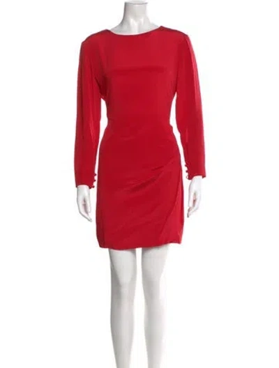 Pre-owned Bill Blass Bateau Neckline Mini Dress In Red