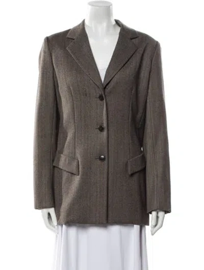 Pre-owned Bill Blass Blazer In Brown