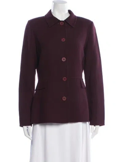Pre-owned Bill Blass Blazer In Burgundy