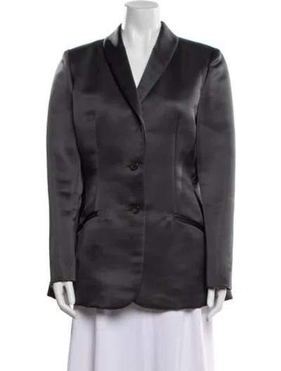 Pre-owned Bill Blass Blazer In Gray