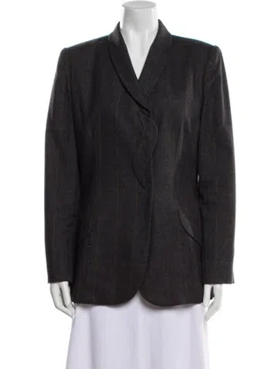 Pre-owned Bill Blass Blazer In Gray