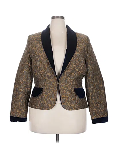 Pre-owned Bill Blass Blazer Jacket In Gold