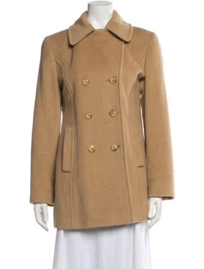 Pre-owned Bill Blass Camel Hair Peacoat In Neutral