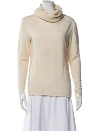 Pre-owned Bill Blass Cashmere Cowl Neck Sweater In Neutral