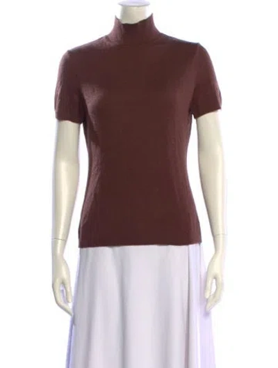 Pre-owned Bill Blass Cashmere Turtleneck Sweater In Brown