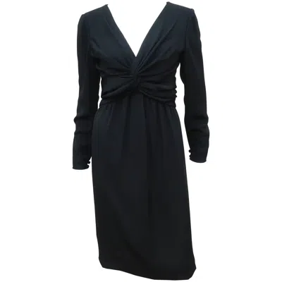 Pre-owned Bill Blass Circa 1980  Black Silk Cocktail Dress With A Twist