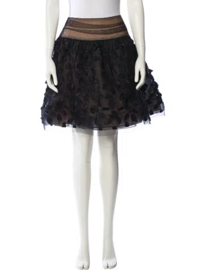 Pre-owned Bill Blass Colorblock Pattern Knee-length Skirt In Black